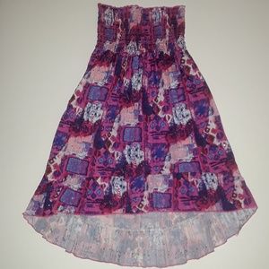 Hi Lo Smocked Strapless Girls Dress